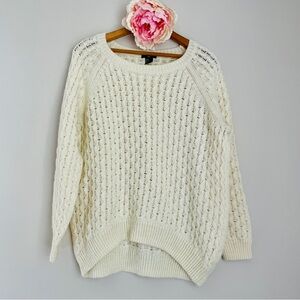 H&M Cream Knit Crewneck Sweater Medium